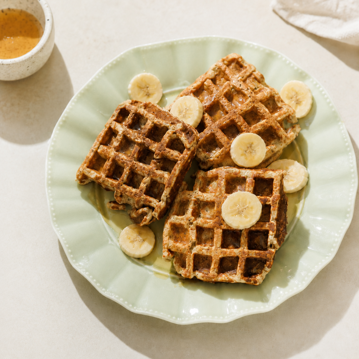 Brown Butter Banana Protein Sourdough Waffle