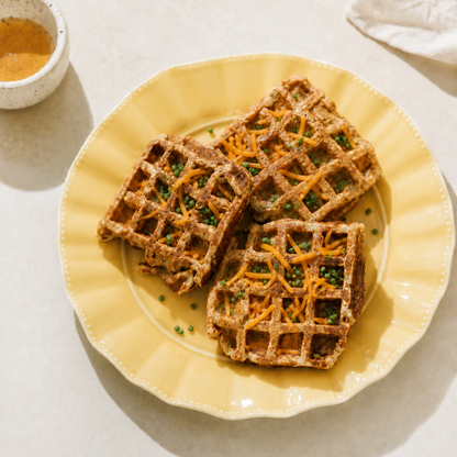 Cheddar Chive Protein Sourdough Waffle